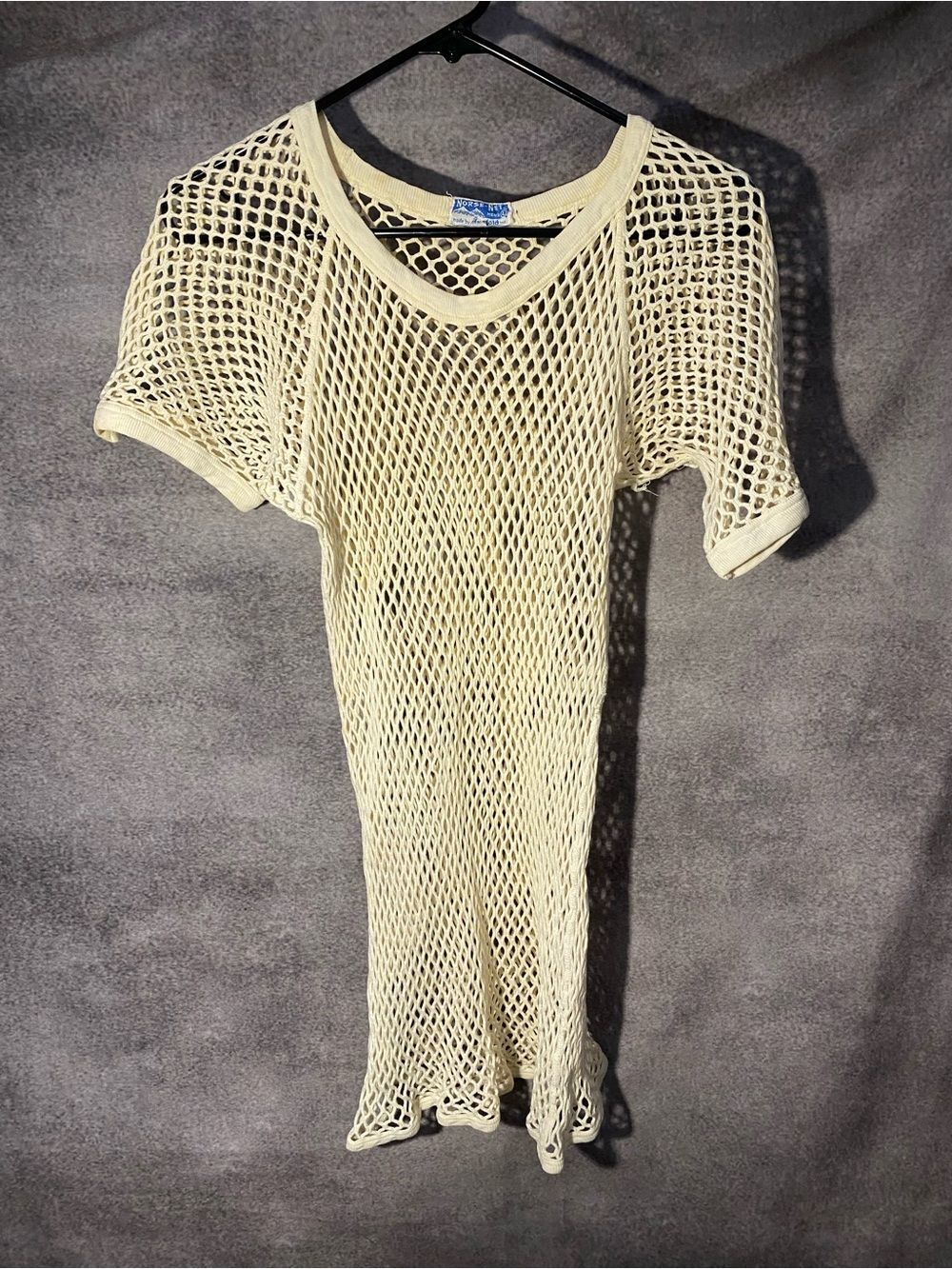 Vintage Duofold Norse-Net Men's Large Fishnet Mesh Undershirt String Vest Cream